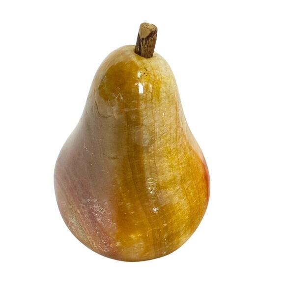 Marble Fruit Yellow Banana Tan Pear Red Apple-Excellent-Set of Three! - Picture 2 of 4